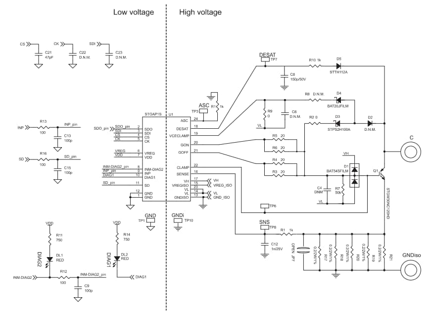 原理图 - STMicroelectronics EVALSTGAP1BS演示板